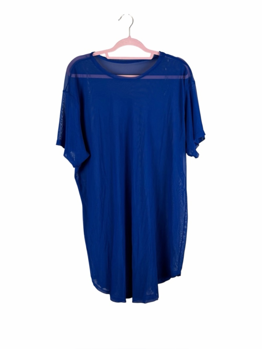 Fashion Nova Royal Blue Sheer Mesh Swim Cover Up Size 1X